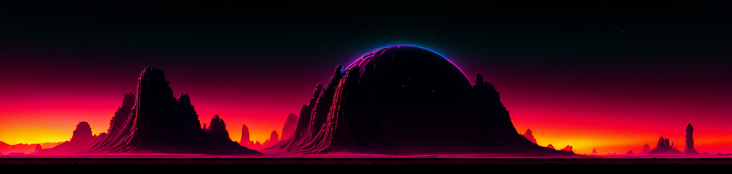 Retrowave Alien Landscape